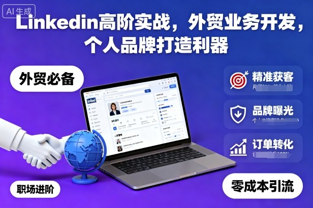 Linkedin高阶实战，外贸业务开发，个人品牌打造利器-情久项目网