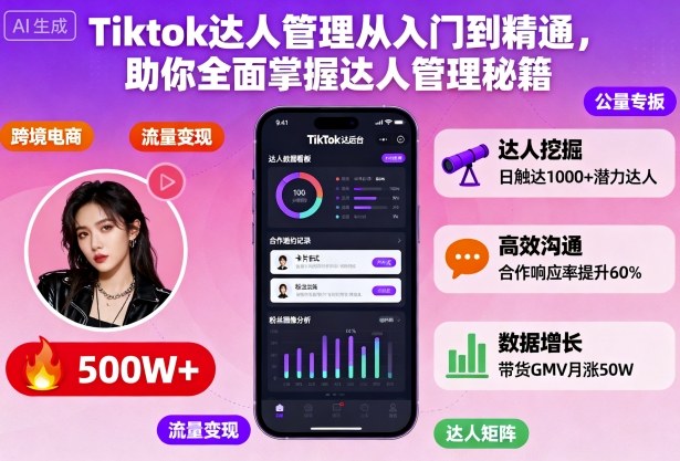 Tiktok达人管理从入门到精通，助你全面掌握达人管理秘籍-情久项目网