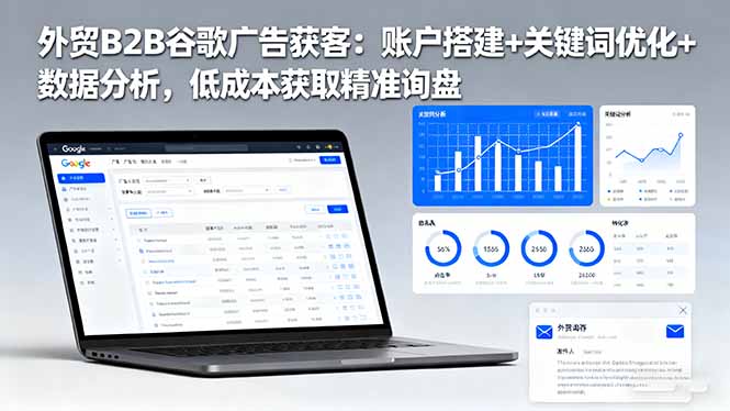 外贸B2B 谷歌广告获客：账户搭建+关键词优化+数据分析 低成本获取精准询盘-情久项目网