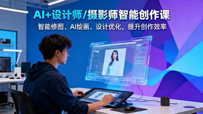 AI+设计师/摄影师智能创作课：智能修图、AI绘画、设计优化，提升创作效率-情久项目网