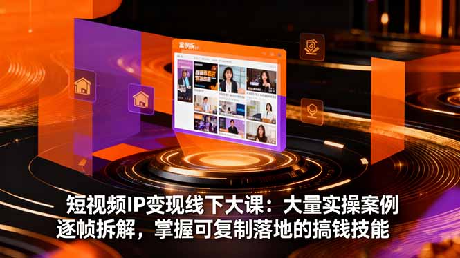短视频IP变现线下大课：大量实操案例逐帧拆解，掌握可复制落地的搞钱技能-情久项目网