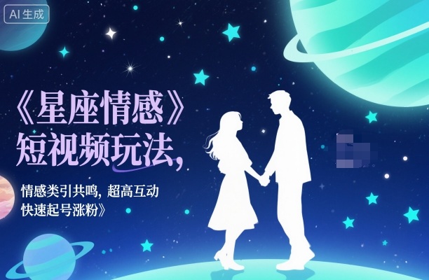 星座情感短视频玩法，情感类引共鸣，超高互动，快速起号涨粉-情久项目网