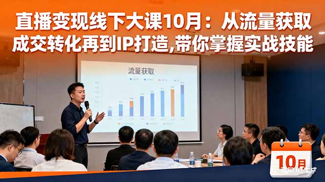 直播变现线下大课10月：从流量获取到成交转化再到IP打造,带你掌握实战技能-情久项目网