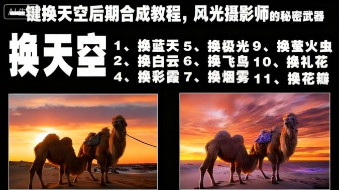 一键换天空后期合成教程，风光摄影师的秘密武器-情久项目网