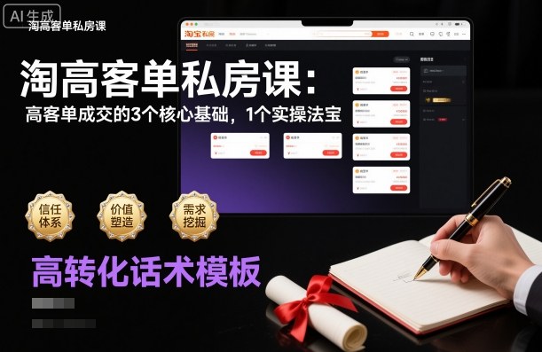 淘高客单私房课：高客单成交的3个核心基础，1个实操法宝-情久项目网