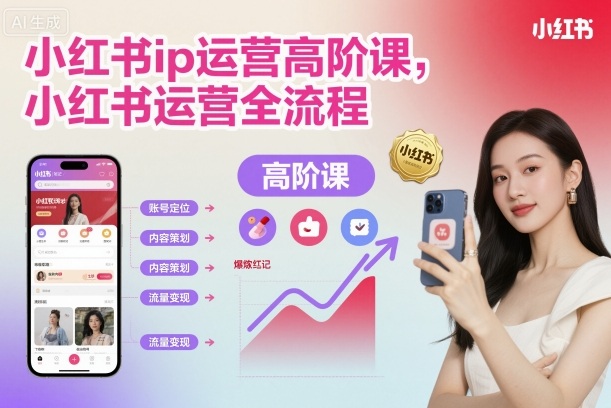 小红书ip运营高阶课，小红书运营全流程-情久项目网
