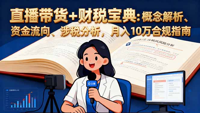 直播带货+财税宝典：概念解析、资金流向、涉税分析，月入10万合规指南-情久项目网