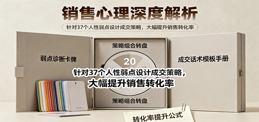 销售心理深度解析：针对37个人性弱点设计成交策略，大幅提升销售转化率！-情久项目网