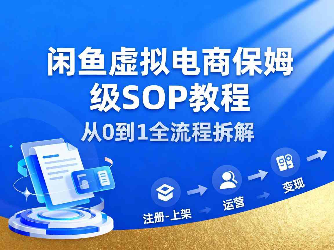 闲鱼虚拟电商，月入轻松过1W，保姆级SOP教程-情久项目网
