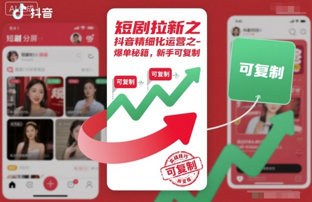 短剧拉新之抖音精细化运营之爆单秘籍，新手可复制-情久项目网
