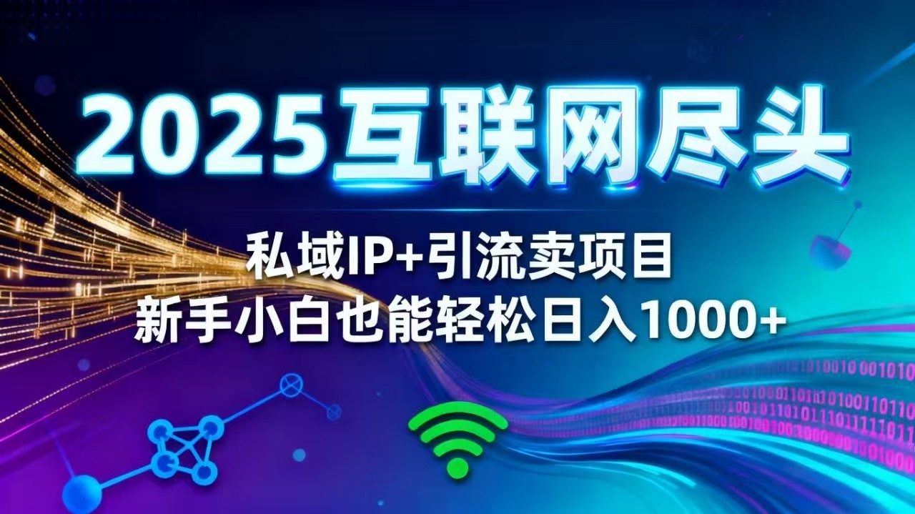 2025网创尽头王炸项目！私域 IP + 精准引流，新手小白在家躺赚日入 1000+-情久项目网