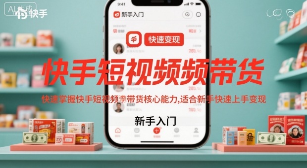 快手短视频带货，快速掌握快手短视频带货核心能力，适合新手快速上手变现-情久项目网