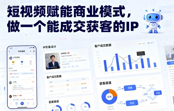 短视频赋能商业模式，做一个能成交获客的IP(更新)-情久项目网