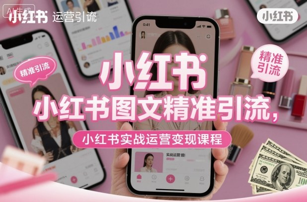 小红书图文精准引流，小红书实战运营变现课程-情久项目网