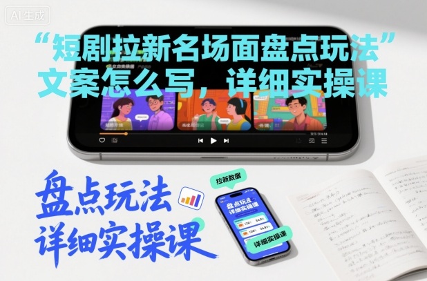 短剧拉新名场面盘点玩法文案怎么写，详细实操课-情久项目网