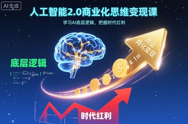 人工智能2.0商业化思维变现课，学习AI底层逻辑，把握时代红利-情久项目网
