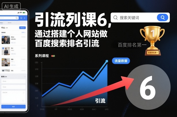 引流系列课6，通过搭建个人网站做百度搜索排名引流-情久项目网