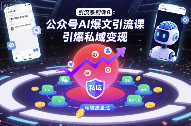 引流系列课8：公众号AI爆文引流课，引爆私域变现-情久项目网