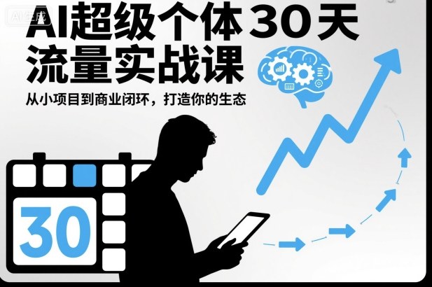 AI超级个体30天流量实战课，从小项目到商业闭环，打造你的生态-情久项目网