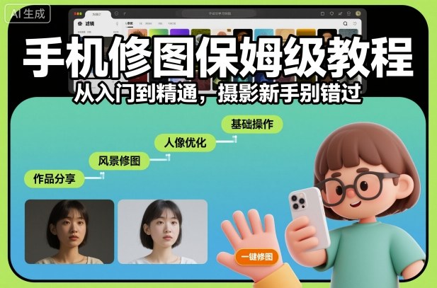 手机修图保姆级教程，从入门到精通，摄影新手别错过-情久项目网