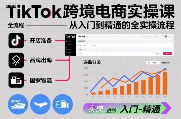 TikTok跨境电商实操课，从入门到精通的全实操流程-情久项目网