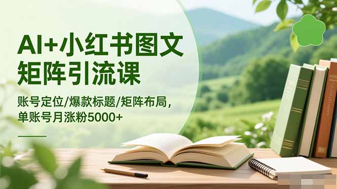 AI+小红书图文矩阵引流课：账号定位/爆款标题/矩阵布局/单账号月涨粉5000+-情久项目网