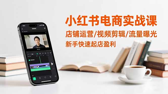 小红书电商实战课：店铺运营/视频剪辑/流量曝光，新手快速起店盈利-情久项目网