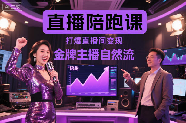 直播陪跑课，金牌主播自然流打爆直播间，复制高变现玩法-情久项目网
