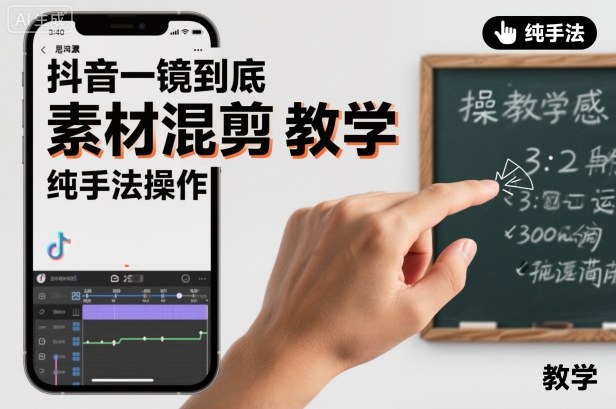 抖音一镜到底素材混剪教学，纯手法操作-情久项目网