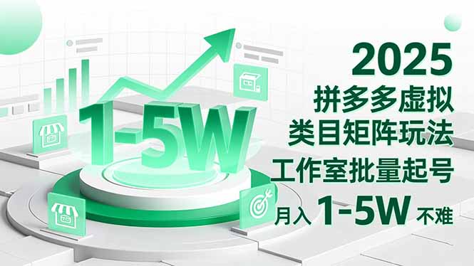 2025 拼多多虚拟类目矩阵玩法，工作室批量起号，月入 1-5W 不难-情久项目网