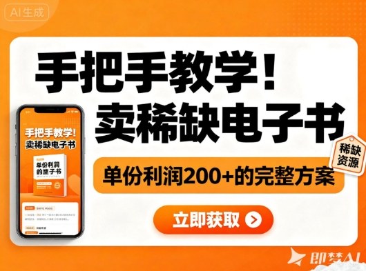 手把手教学！在小红书卖稀缺电子书，单份利润2张+的完整方案-情久项目网
