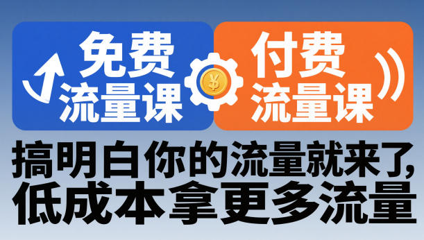 拼多多免费流量课+付费流量课，搞明白你的流量就来了，低成本拿更多流量-情久项目网