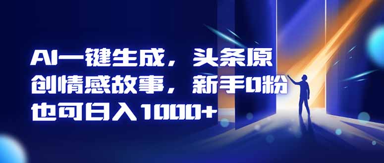 AI一键生成，头条原创情感故事，新手0粉也可日入1000+-情久项目网