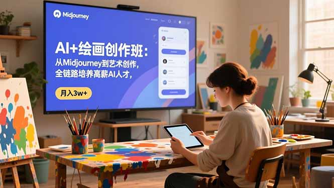 AI+绘画创作班：从Midjourney到艺术创作，全链路培养高薪AI人才，月入3w+-情久项目网