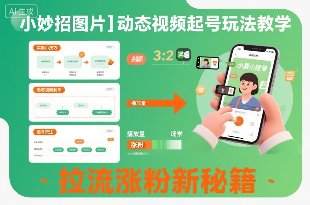 小妙招图片＋动态视频起号玩法教学，拉流涨粉新秘籍-情久项目网
