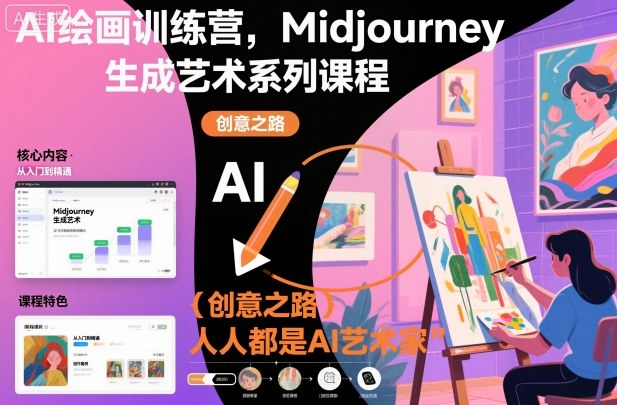 AI绘画训练营，Midjourney生成艺术系列课程，人人都是AI艺术家-情久项目网