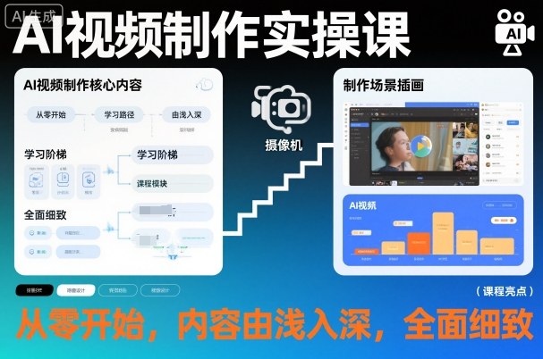 AI视频制作实操课，从零开始，内容由浅入深，全面细致-情久项目网