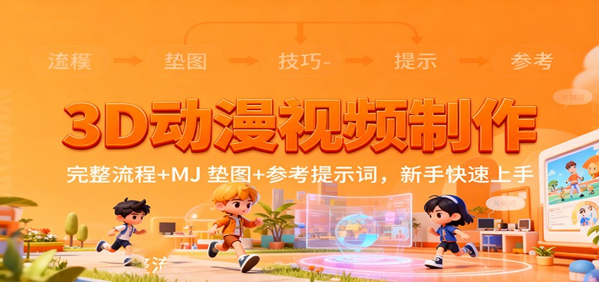 3D动漫视频制作，完整流程+MJ 垫图+参考提示词，新手快速上手-情久项目网