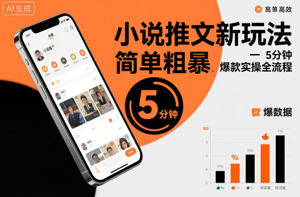 小说推文新玩法，简单粗爆，5分种一个爆款实操全流程-情久项目网