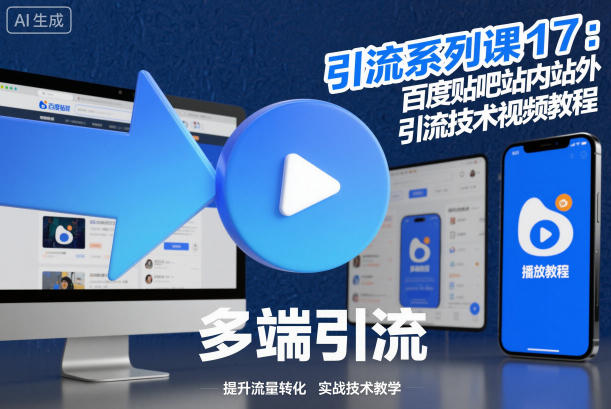引流系列课17：百度贴吧站内站外引流技术视频教程-情久项目网