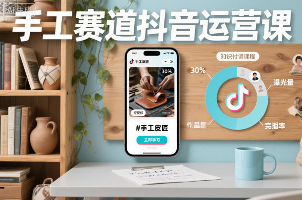 手工赛道抖音运营课，手工赛道流量运营-情久项目网