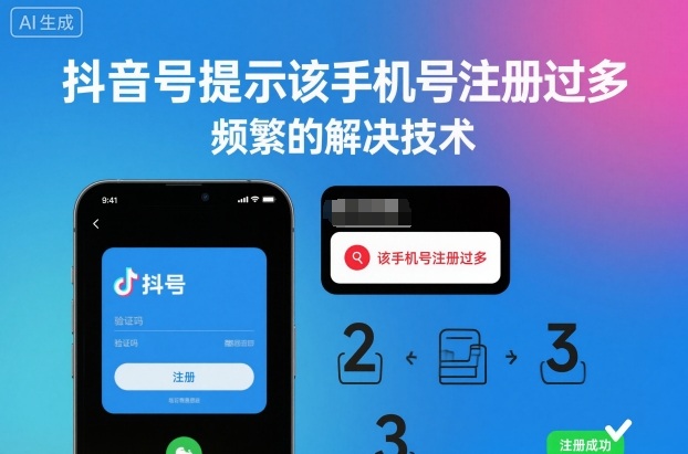抖音号提示该手机号注册过多，频繁的解决技术-情久项目网