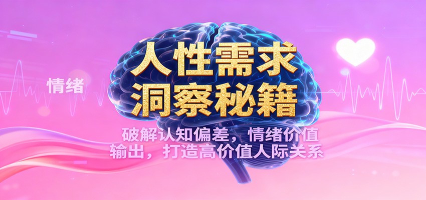 人性需求洞察秘籍，破解认知偏差，情绪价值输出，打造高价值人际关系-情久项目网