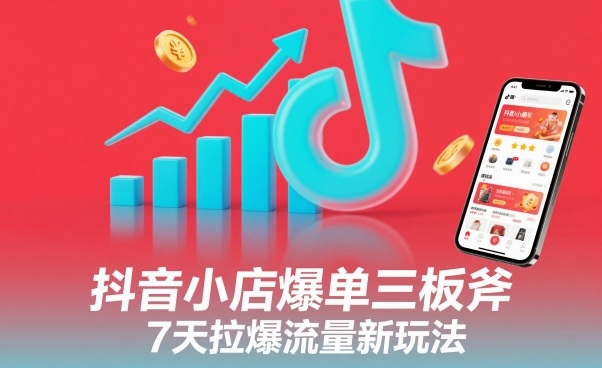 抖音小店爆单三板斧，7天拉爆流量新玩法-情久项目网