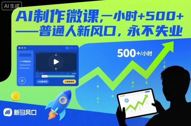 AI制作微课，一小时5张+，普通人新风口，永不失业-情久项目网