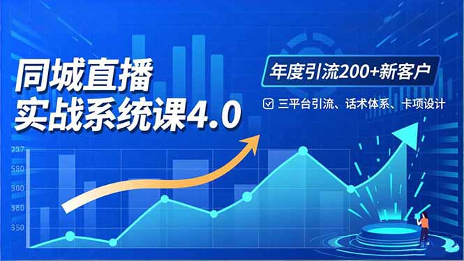 实体店直播实战班4.0，三平台引流、话术体系、卡项设计，年度引流200客月增10万-情久项目网