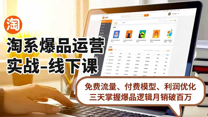 淘系爆品运营实战-线下课，免费流量、付费模型、利润优化，三天掌握爆品逻辑月销破百万-情久项目网