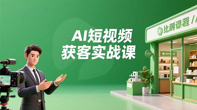 AI短视频获客实战课，数字人创作、实体行业应用、精准引流，30天获取客源月入6万+-情久项目网