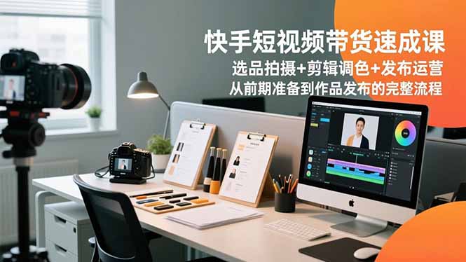 快手短视频带货速成课，选品拍摄+剪辑调色+发布运营，从前期准备到作品发布的完整流程-情久项目网