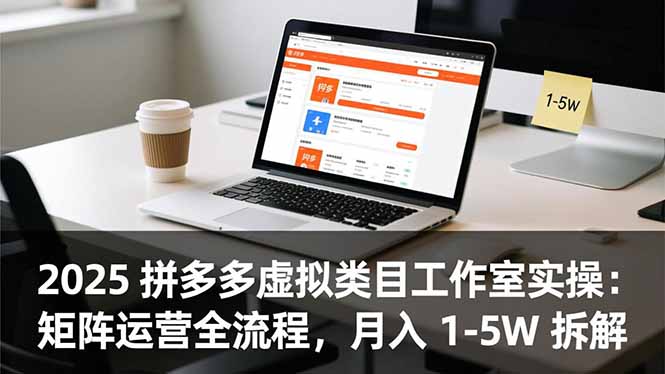 2025 拼多多虚拟类目工作室实操：矩阵运营全流程，月入 1-5W 拆解-情久项目网